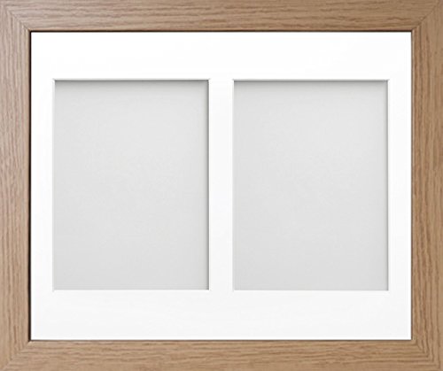 Allington Range 12x10-inch Beech Picture Photo Frame with White 2-Aperture Mount for Image Size 7x5-inch