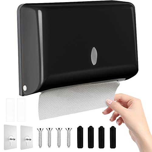 THATSRAD Hand Paper Dispenser Holds 200 Towels/225 mm x 75 mm Paper Dispenser Wall Towel Antibacterial Toilet Paper Dispensers, Bathroom Towel Dispenser (27 x 20.5 x 10 cm)
