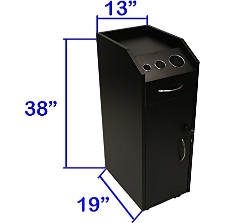 LCL Beauty Locking 4 Drawer Rolling Workstation Trolley with Tool Holders & Nesting Utility Shelf