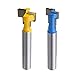 Bestgle 2Pcs T-Slot Cutter Router Bit Slotting Milling Woodworking Cutter for 3/8
