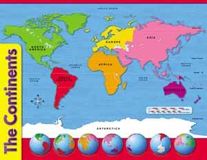 Trend Enterprises The Continents Learning Chart (1 Piece), 17" x 22"