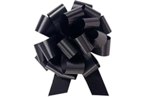 Black 5.5 Inch Pull Bows 20 Loop 10 Pack Gift Wrap Christmas Wedding Gift Wrap Pull Bows Pull String Bows by A1 Bakery Supplies