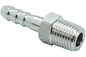 CDQBWKJGFJ 2 Pcs 1/4" Hose Barb to 1/4" Male NPT Pipe Adapter Stainless Steel 304 Home Brew Fitting Water Fuel Air