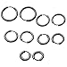 Zysta 2-10pcs Stainless Steel Black Small Round Tube Endless Hoop Earrings, Hypoallergenic for Cartilage, Nose, Ears, Tragus