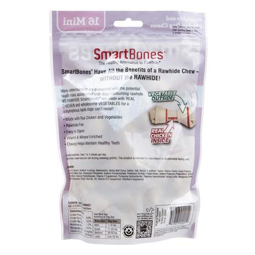 SMARTBONES CHICKEN DOG CHEW, MINI, 16 PIECES/PACK