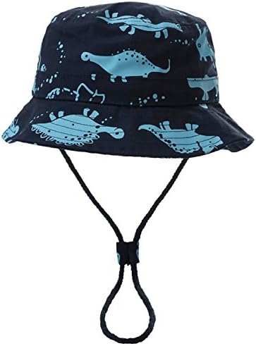 Baby Sun Hat Toddler Kids Dinosaur Hat Sun Protection Bucket with Chin Strap