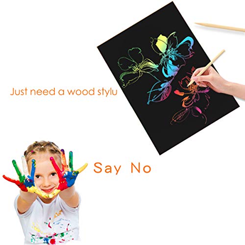 Mseeur Scratch and Sketch Art Papers, Scratch Art Rainbow with Two Stylus and Four of The Rulers - //coolthings.us