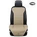 EDEALYN (2PCS Driver and Passenger Seat Cover PU Leather Seat Covers Universal Car Seat Covers Front seat Protector Covers Fit Most Sedans &Truck &SUV (2 PCS Beige)