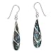 AeraVida Vintage Abalone Shell Streak Teardrop .925 Sterling Silver Dangle Earrings | Elegant Abalone Shell Sterling Silver Jewelry for Women