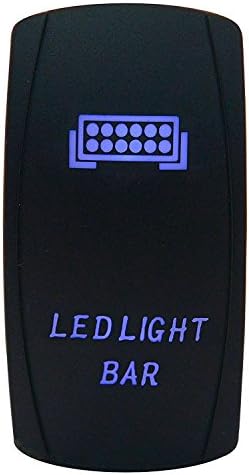 Rocker Switch on Off SPST LED Light Bar 5 Pin Laser Etched Rocker Switches 20A 12V Blue Light Easy Instalationl 5 Yr Warranty
