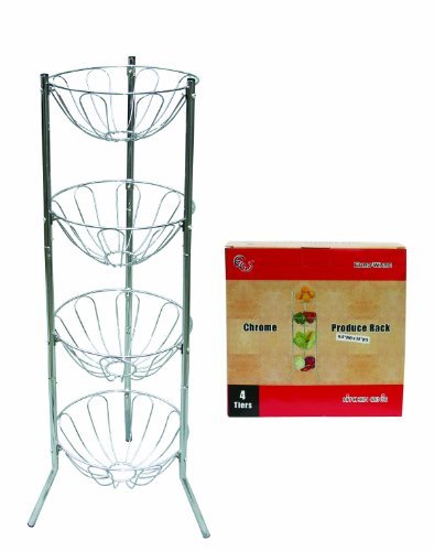 4 Tier Chrome Produce Rack Amazon Co Uk Kitchen Home