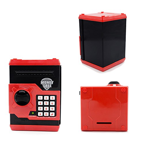 APUPPY Cartoon Password Piggy Bank Cash Coin Can,Electronic Money Bank,Birthday Gifts Toy Gifts for Kids (Black)