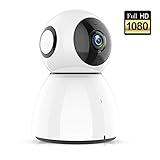 Wireless Security Camera, Haowokk 1080P HD WiFi Camera Support Cloud Storage Baby Monitor Home Surveillance Camera with Motion Sounds Detection Two-Way Audio Night Vision,White