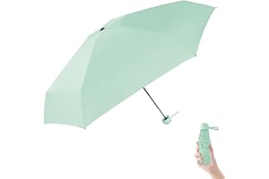 Pumi-geous Mini Travel Umbrella Rain Compact Umbrella UV Protection Lightweight Folding Portable small Umbrellas for purse car backpack for Girls Women