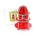 Red Fire Hydrant Cupcake Stand Holder 3 Tier, 5 3/4” X 11”, 1 Hydrant Per Order - Table Decorations for Firefighter, Fire Rescue Themed Birthday, Halloween, Party - by Kidsco