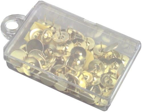 Premier Stationery Brass Thumb Tacks. Pack of 100., Brick Red, S, Petit