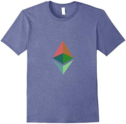 Mens Ethereum T Shirt with Colorful Logo For Men or Women 2XL Heather Blue