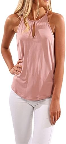 CZGBT Women's Sleeveless Vest T Shirt Strap Tank Casual Blouses Tops (S, Pink)