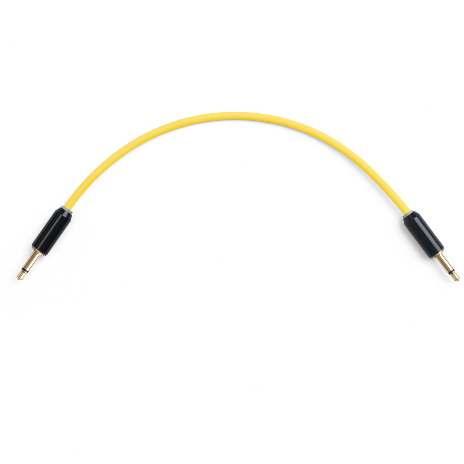 MyVolts Candycords Halo LED patch cables 2-pack, straight mini mono jack to straight mini mono jack, 15cm, Pineapple Yellow