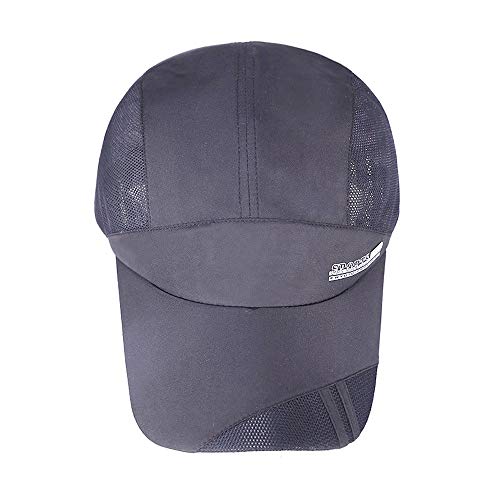 Classic Baseball Hat Quick Dry Sports Hat Lightweight Breathable Unstructured Soft Run Cap Unisex Adjustable Dad Hat Gray