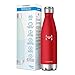 HOMPO Stainless Steel Water Bottle - 12oz/ 350ml BPA Vacuum Insulated Metal reusable Water Bottle, Double Walled keeps Hot & Cold leak proof Drinks bottle for kids, sports, gym (Red)