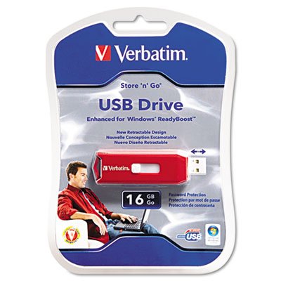 Store 'n' Go USB Flash Drive, 16 GB, Red