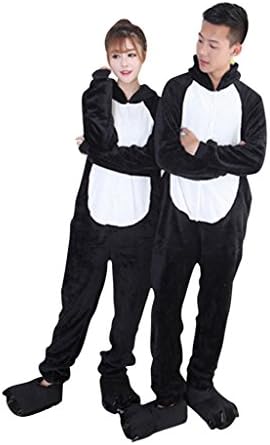 Rosebelles Unisex Cosplay Onesies Pajamas Adults Flannel Hooded Sleepwear Penguin S