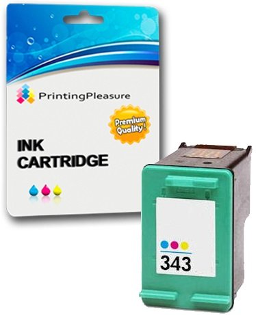 Printing Pleasure COLOUR Remanufactured Printer Ink Cartridge for DeskJet D4160 5940 6980 Officejet 6300 6310 6313 6315 Photosmart 2500 2570 2573 C4110 C4180 8050 | Replacement for 343 (C8766EE)