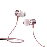 Earbuds, E&jing In-ear Earphones Metal Magnetic Headset Built in Mic 3.5mm Audio Jack Headphones (Pink)