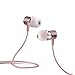 Earbuds, E&jing In-ear Earphones Metal Magnetic Headset Built in Mic 3.5mm Audio Jack Headphones (Pink)