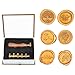 WOWOSS Wax Seal Stamp Set, 6 Pieces Sealing Wax Stamps Copper Seals and 1 Piece Wooden Hilt, Vintage Classical Wax Stamp Kit for Holiday Decorations, Postcards, Invitations, Gift