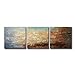 Abstract Wall Art 100% Hand Painted Modern Oil Painting on Canvas Large Framed Blue and Brown 3 Piece Artwork Ready to Hang for Living Room Bedroom Office Home Decoration 20x60inches
