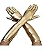 Encan Womens Shiny Liquid Metallic Long Gloves Silver 18