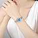 INWET Rhinestone Bracelet Watch for Women,Blue Dial Crystal Indexes,Slim Stainless Steel Watch Band,Girls Bracelet Watch