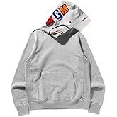 RICK TOP ONE Unisex Shark Cotton Fleece Hooded Sweatshirt Casual Long Sleeve Hoodies Pullover Fashion Drawstring Hoodie