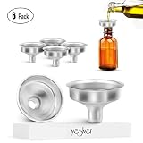 Yesker Stainless Steel Mini Funnel for Essential Oil Bottles Flasks 6PCS