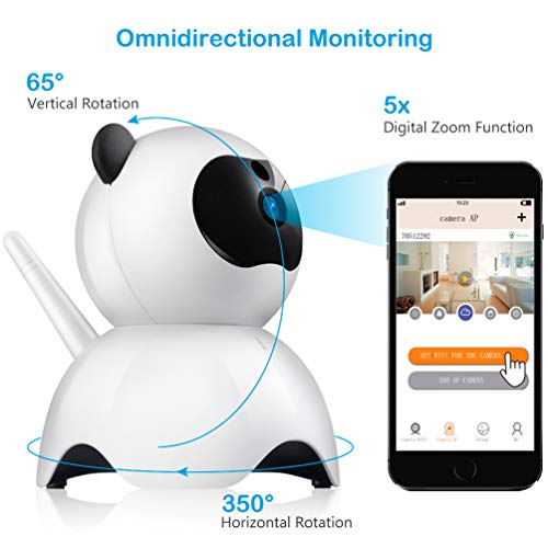 Petacc Pet Camera Night Vision Dog Camera Indoor Cat Camera Wireless IP Camera for Pet Monitor, 2.4GHz, Two-Way Audio, 1080P Video, Motion Detection, Pan 350°, Tilt 65°