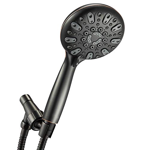 Samodra Brass Shower Head Holder - Handheld Shower Head Adjustable Bracket - Universal Shower Arm Mount with Brass Swivel Ball Joint (Oil-Rubbed Bronze)