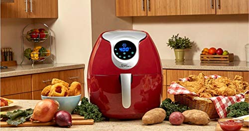 Power Air Fryer XL 3.4 QT Delux Red Air Fryer (Certified Refurbished)