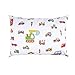Kids Toddler Pillowcases 100% Cotton 14x19 2 Packs Fits Kid Toddler Bedding Pillow 14x19, 13x18 Small Pillow (Construction Vehicle Cars)