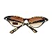 Giselle Womens Narrow Small Face Cat Eye Retro Horn Rim Sunglasses Tortoise