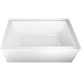 Kingston Brass Aqua Eden VTAP603622R 60-Inch Acrylic Alcove Tub with Right Hand Drain, White