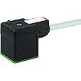 MURR ELEKTRONIK 7000-18021-2160300 Connector, Gray Color, Form A, 24 VAC/VDC Operating Voltage, 18 MM, MSUD Valve Plug, AWG18 Cable Size, 4 AMP Rating (PER Contact), PVC Jacket, 3 M
