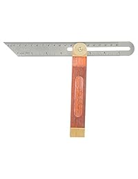 Regla de ángulo de actividad con tractor horizontal T   Tipo bisel   cinta métrica de carpintero cónica, multiángulo, ajustable, herramienta de medición con mango de madera.