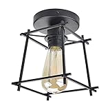 Lysed Semi-Flush Mount Ceiling Light,Industrial Vintage Chic Style Ceiling Lamp for Dining Room Home Decoration