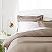 Amazon Brand – Pinzon 400-Thread-Count Pleated Hem Egyptian Cotton Duvet Set - King, Mocha