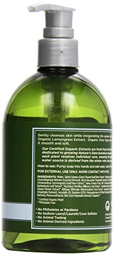 Nature's Gate Organics Liquid Hand Soap, Lemon Grass & Clary Sage, 12 oz