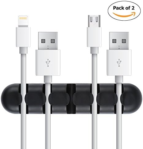 Multipurpose Cable Clips Cord Management System Desktop Cord Holder Cable Organizer for Electronic Computer Mouse Cord USB Lightning Cables (Pack of 2)