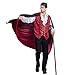 Spooktacular Creations Renaissance Medieval Scary Vampire Deluxe Halloween Costume for Men Role-Playing Sins Cosplay (X-Large) Red