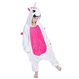 Zerlar Children's Pajamas Animal Costume Animal Onesie Kids Sleeping Wear Kigurumi Pajamas Cosplay (XXL(Height 130cm-140cm), Pink Unicorn)